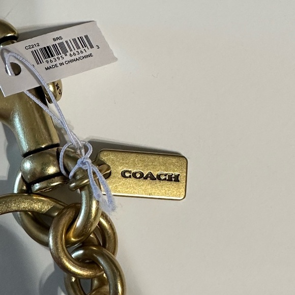 NWT COACH Brass Snake Bag Charm or Key Ring CZ212 Rhinestone Eyes - Picture 9 of 9